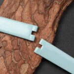 Custom handmade strap for Bvlgari B.zero1 ice blue patent leather watch band (3)