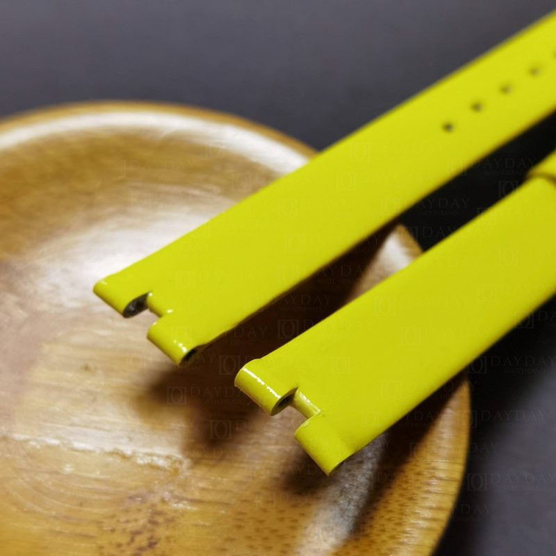 Custom-handmade-strap-for-Bvlgari-B.zero1-yellow-patent-leather-watch-band-replacement