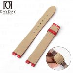 Custom-genuine red belly scale alligator-leather-watch strap-for-Cartier-Baignoire-ladies-watch