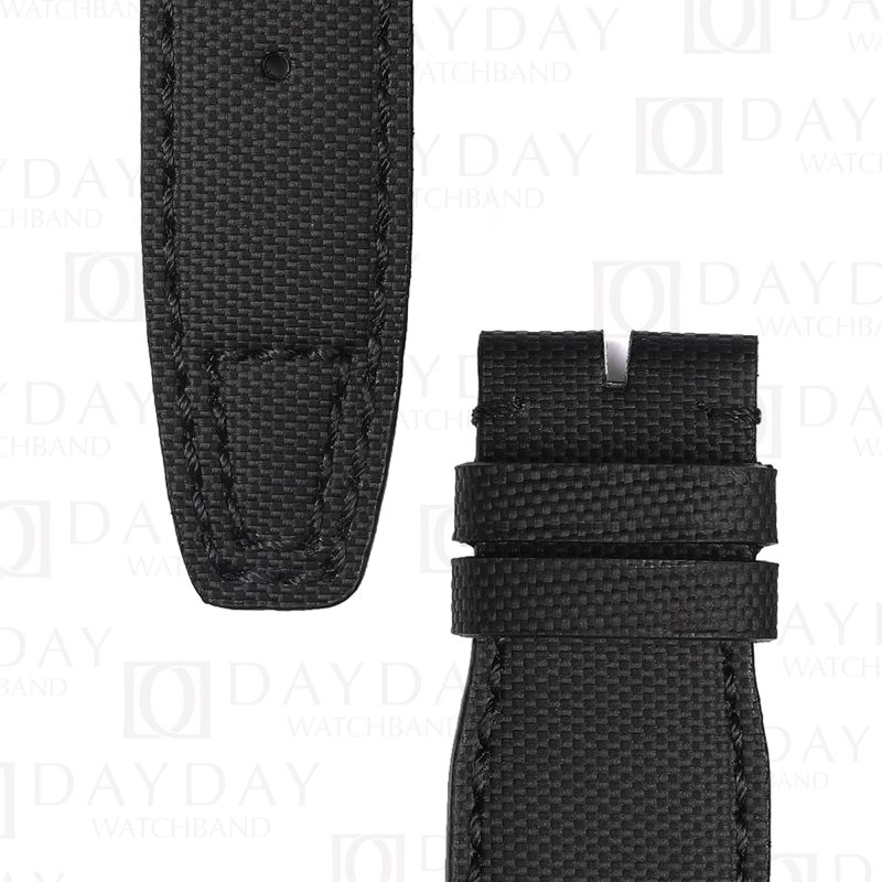 Custom replacement Black Canvas Nylon watch Straps for IWC Big Pilot Strap (2)