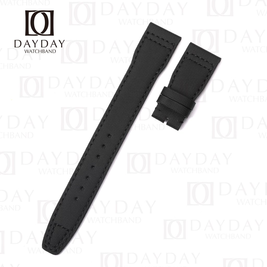 Custom replacement Black Canvas Nylon watch band for IWC Big Pilot Strap (2)