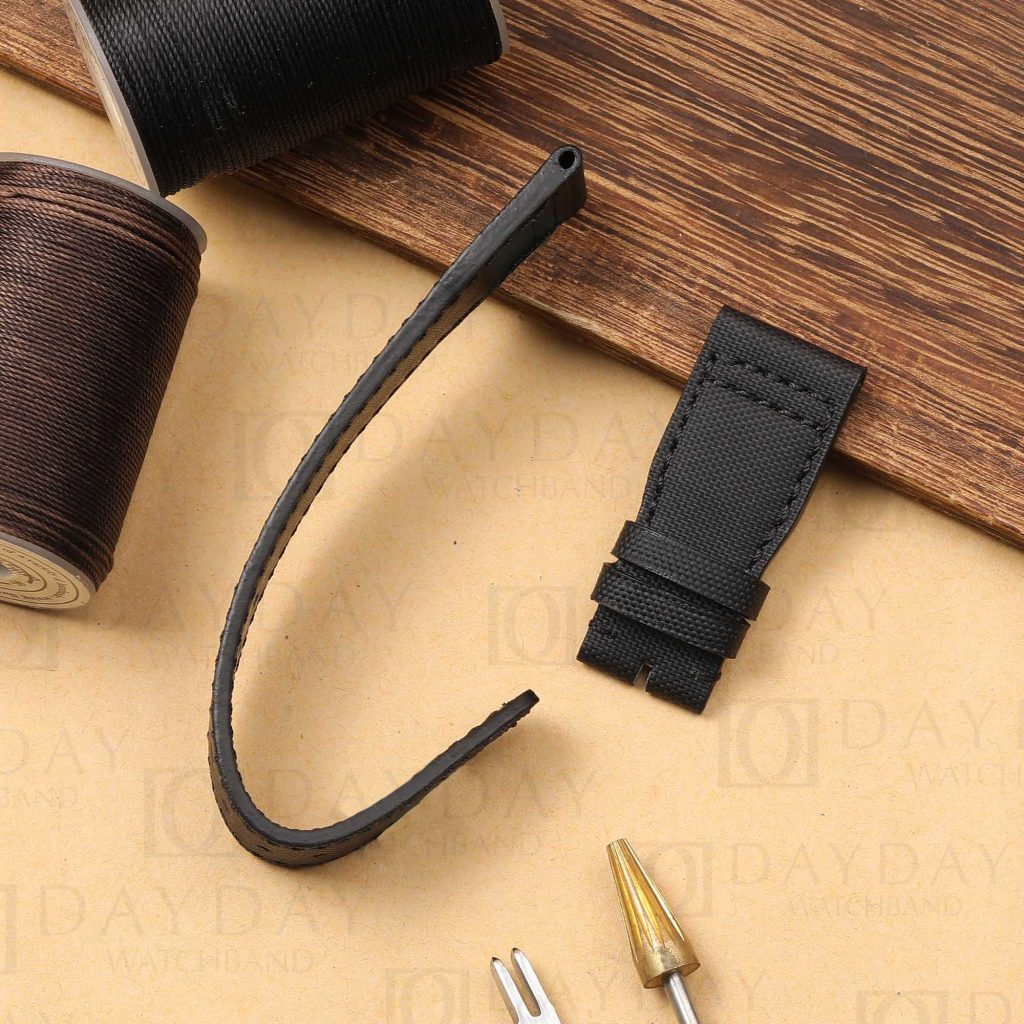 Custom replacement Black Canvas Nylon watch bands for IWC Big Pilot Strap (1)