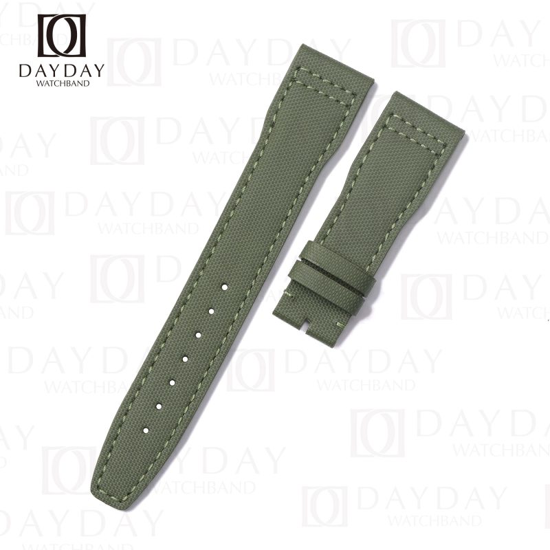 Custom replacement Olive Green Canvas Nylon watch band for IWC Big Pilot Strap (5)