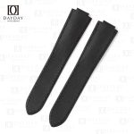 Custom replacement black canvas nylon watchbands for Cartier Ballon Bleu PVD strap