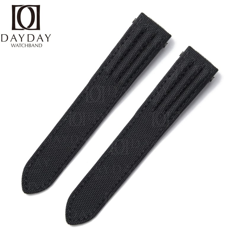 Custom replacement blue canvas nylon strap for Cartier Roadster watch band 20mm 19mm