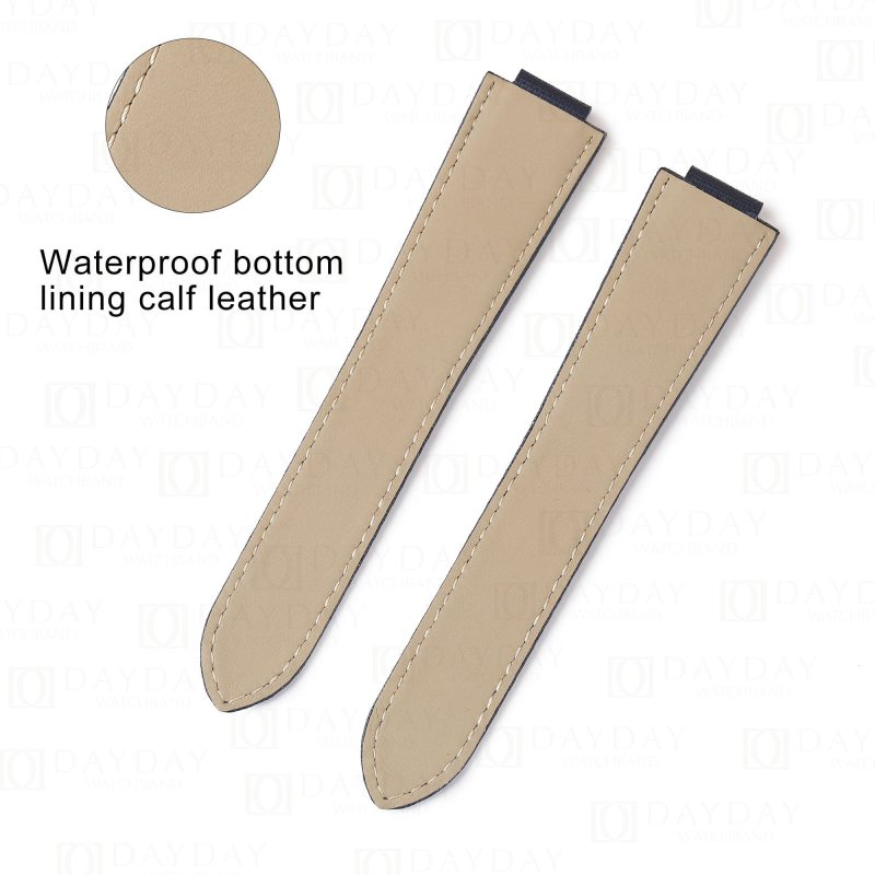 Custom replacement blue canvas nylon watchbands for Cartier Ballon Bleu PVD strap (2)
