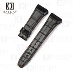 Custom replacement genuine black alligator leather watch strap for Franck Muller Vanguard V45 V41 V32 luxury watch (1)