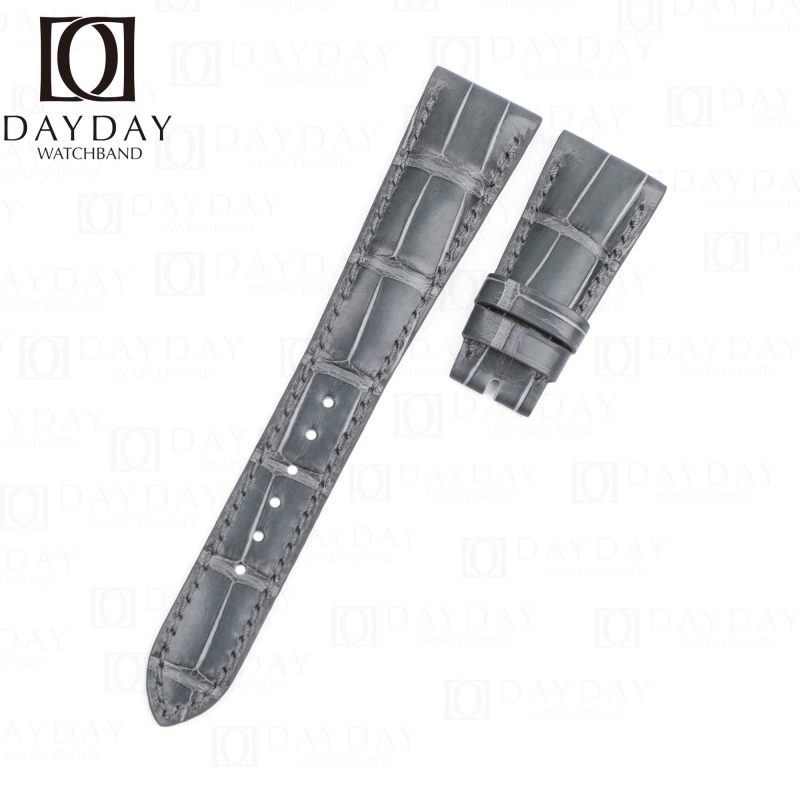 Gray-Alligator crocodile-leather-watch-band-Patek-Philippe Calatrava Complications-strap-replacement-for-sale