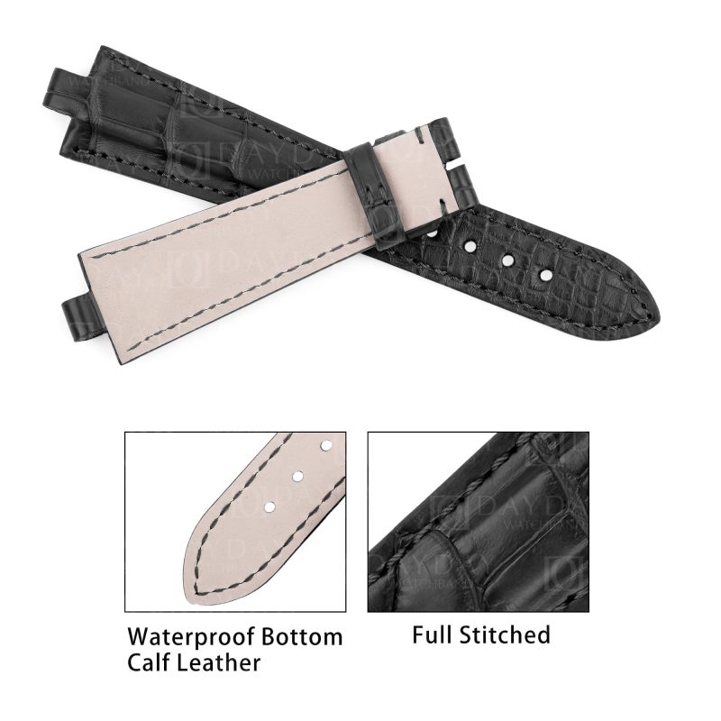 Handcrafted-Bvlgari-Aluminium-watch-black-Leather-Strap-for- sale
