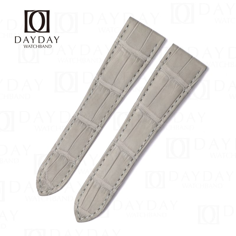Handmade Gray leather watch strap band fit for Cartier Calibre