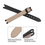 Handmade Ladies Cartier Baignoire Watch band Black satin leather strap for sale Handmade Ladies Cartier Baignoire Watch band Black satin leather strap for sale