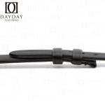Handmade Ladies Cartier Baignoire Watch band Black satin leather strap for sale