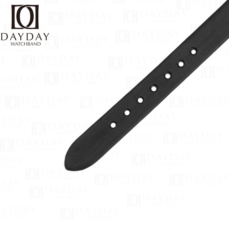 Handmade Ladies Cartier Baignoire Watch band Black satin leather strap for sale
