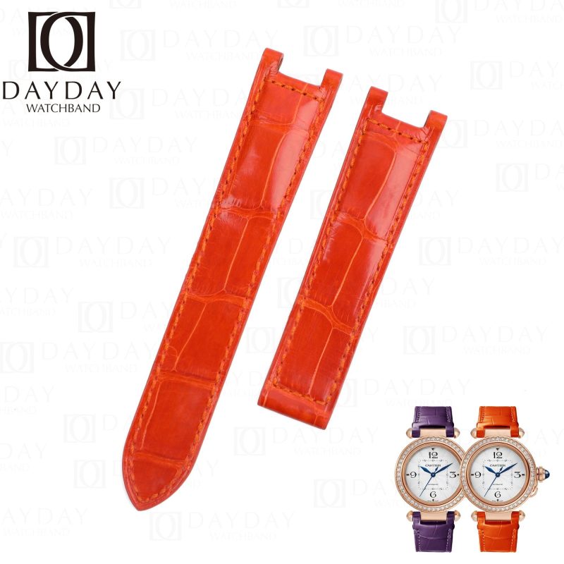Handmade Leather Watch Band Single Folded fit for Pasha de Cartier strap