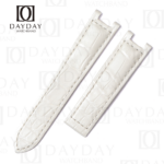 Handmade White Leather Watch Band Single Folded fit for Pasha de Cartier strap