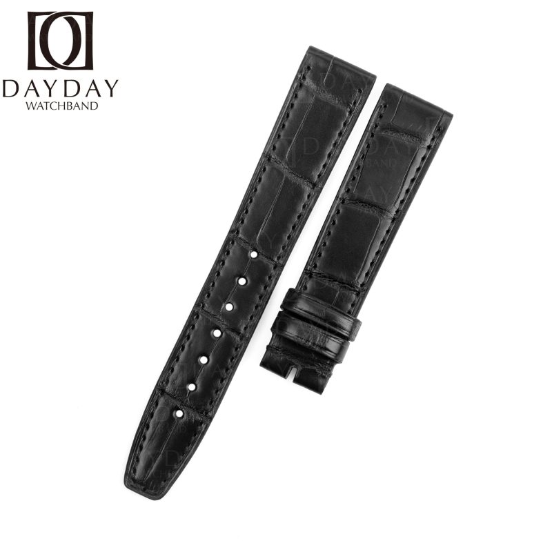 Handmade-black-alligator-leather-watch-band-Santoni-for-IWC-Portofino-ladies-watch-band
