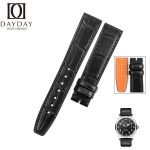 Custom Handmade-black-alligator-leather-watch-band strap-Santoni-for-IWC-Schaffhause Portuguese Portofino-ladies-watch-band for sale aftermarket