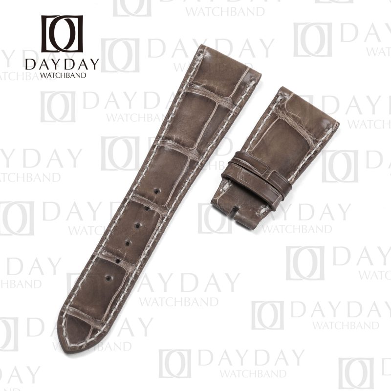 High-gloss Khaki Alligator leather watch band Patek Philippe Calatrava Complications straps replacement for sale