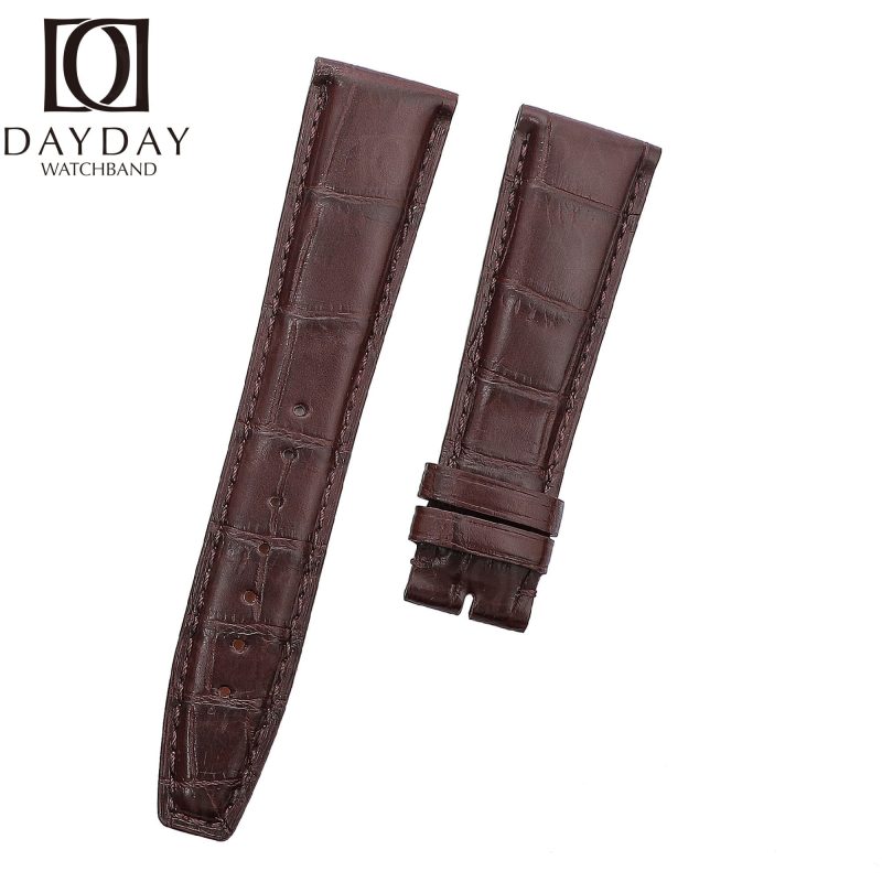 Custom handmade replacement brown alligator leather watch band strap 20mm 22mm for IWC Portuguese Portofino watch