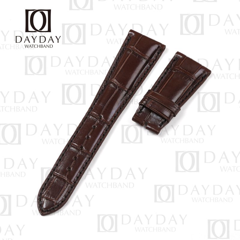 Matte Brown Alligator leather watch band Patek Philippe Calatrava Complications straps replacement for sale