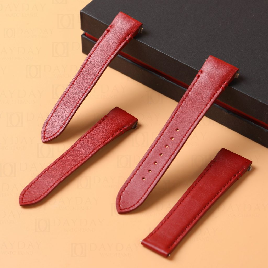NEW-Cartier-Santos-quickswitch-replacement-red-leather-watch-band-for-sale-custom-handmade