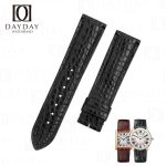 Personalized black crocodile leather watch strap for Cartier Tank Solo XL pin buckle