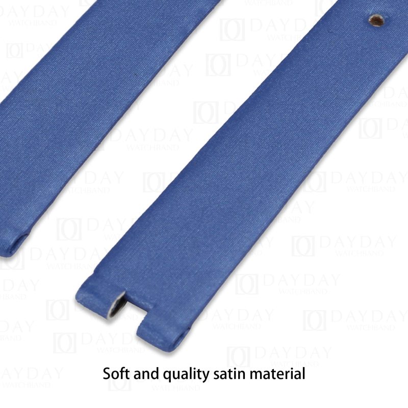 Chopard Bands For Watches Replacement-Blue-Satin-silk-strap-for-Chopard-Happy Floating Dancing-Diamonds-ladies-watch-band belt