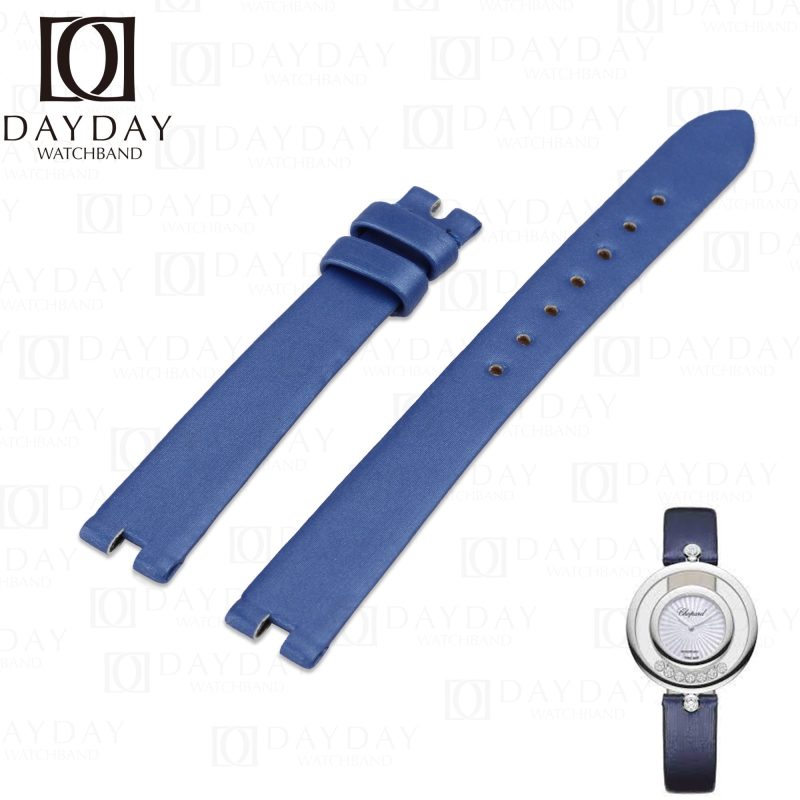 Chopard Bands For Watches Replacement-Blue-Satin-silk-strap-for-Chopard-Happy-Diamonds-ladies-watch-band