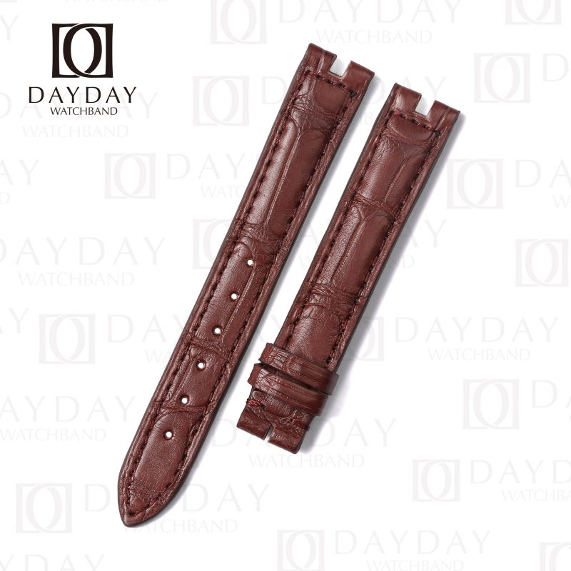 Replacement Brown alligator leather strap for vintage Cartier vendome must de Cartier watchband