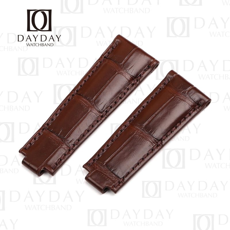 Bespoke custom Replacement Rolex Submariner 40mm 41mm best watch band Brown alligator leather 20mm 21mm for sale