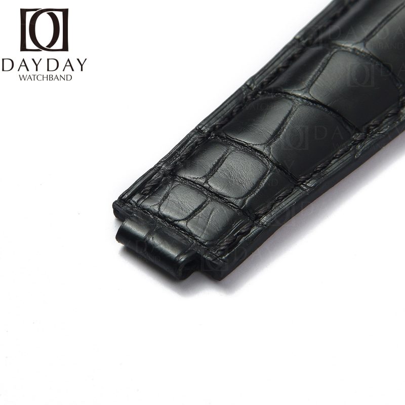 Handmade personalized Replacement-Rolex-Submariner 40mm 41mm-watch-band-black-alligator-leather-20mm-21mm
