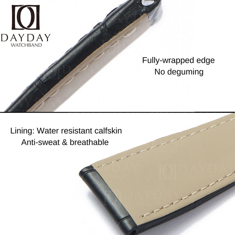 Replacement alligator leather watch strap for Cartier Calibre dive