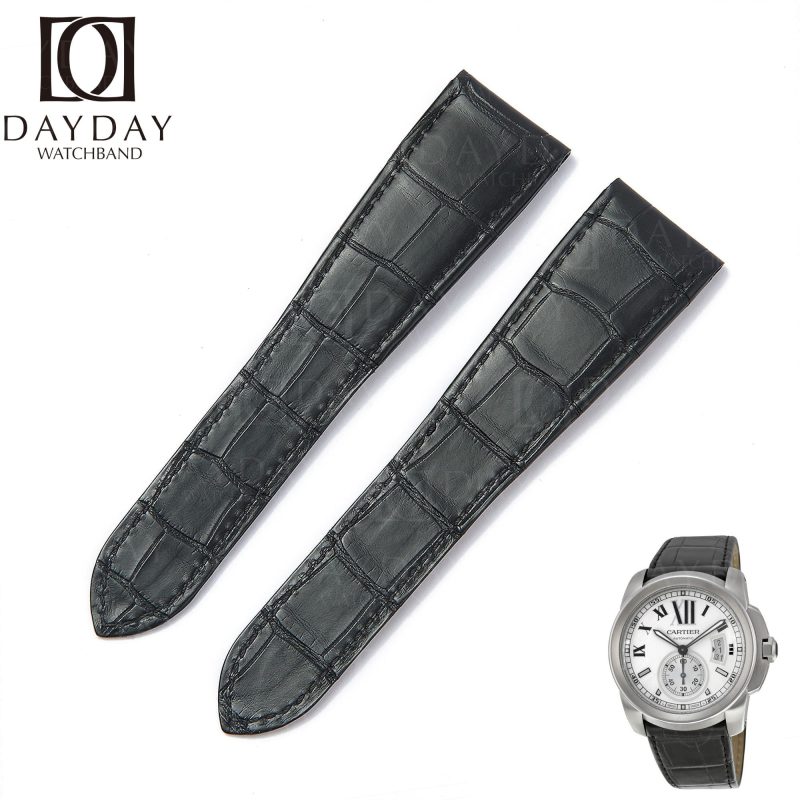 Replacement alligator leather watch strap for Cartier Calibre dive