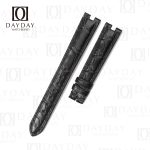 Replacement black alligator leather strap for vintage Cartier vendome must de Cartier watchband