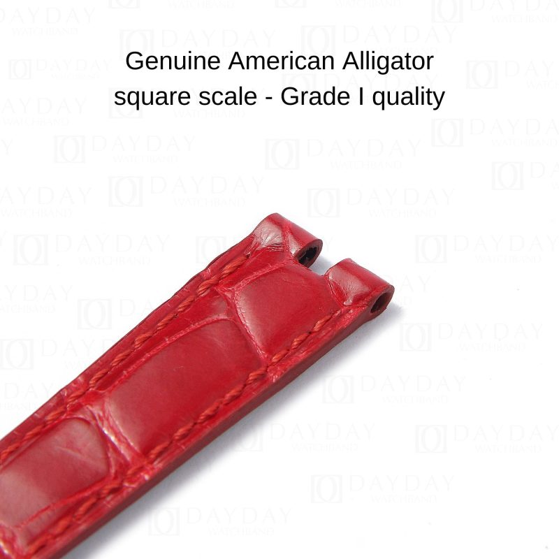 Replacement red alligator leather strap for vintage Cartier vendome must de Cartier watch band