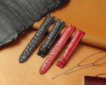 Replacement red alligator leather strap for vintage Cartier vendome must de Cartier watch band