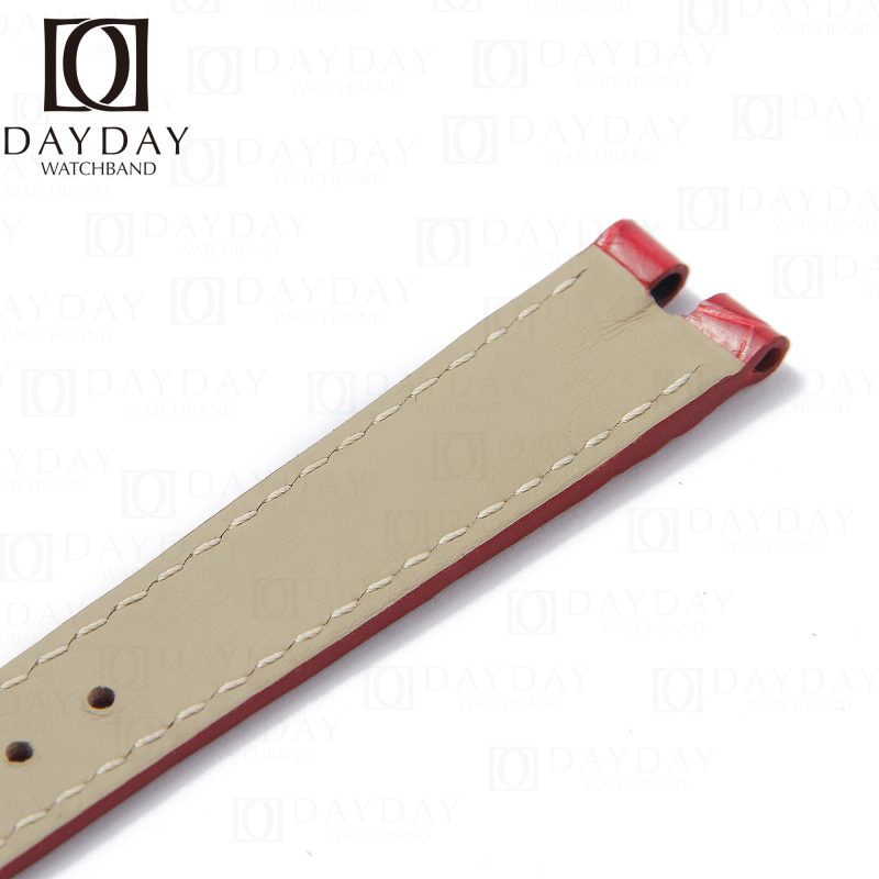 Replacement red alligator leather strap for vintage Cartier vendome must de Cartier watch band