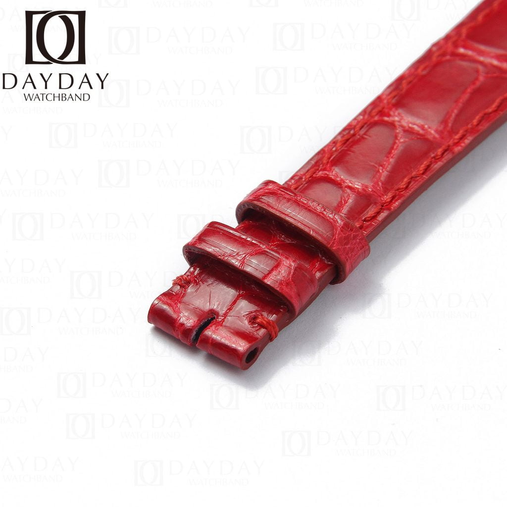 Replacement red alligator leather strap for vintage Cartier vendome must de Cartier watch band