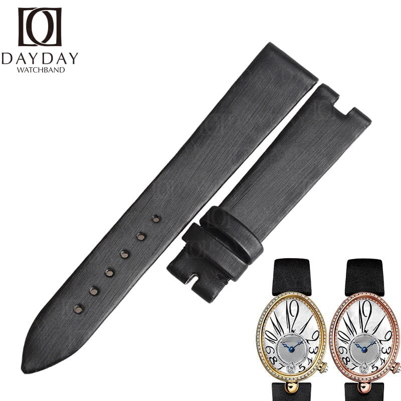 Replacement-brown-satin-leather-watch-band-for-Breguet-Reine-de-Naples-ladies-strap
