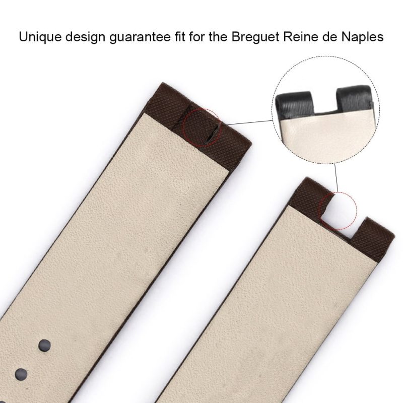 Replacement-brown-satin-leather-watch-band-for-Breguet-Reine-de-Naples-ladies-strap
