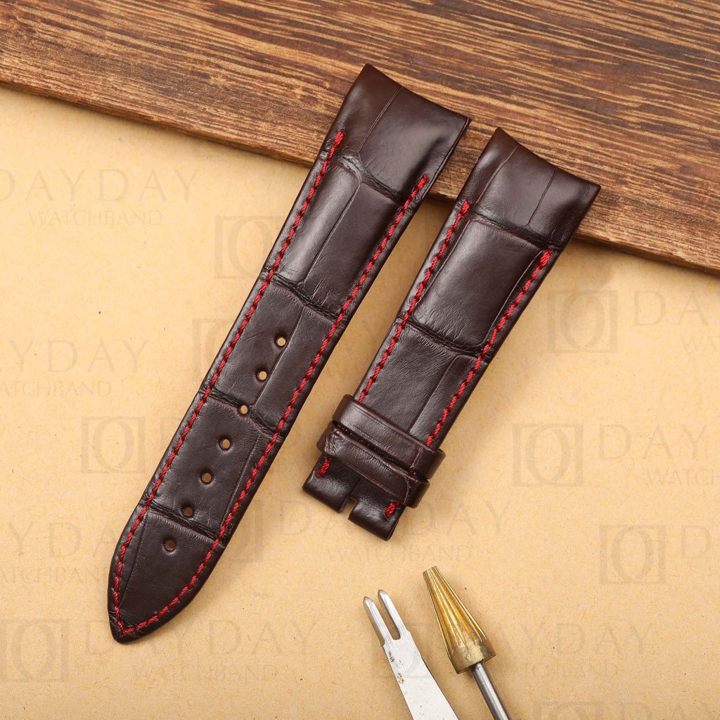 Replacement custom Brown A Alligator leather watch band for Breguet Type XXI 3810 strap