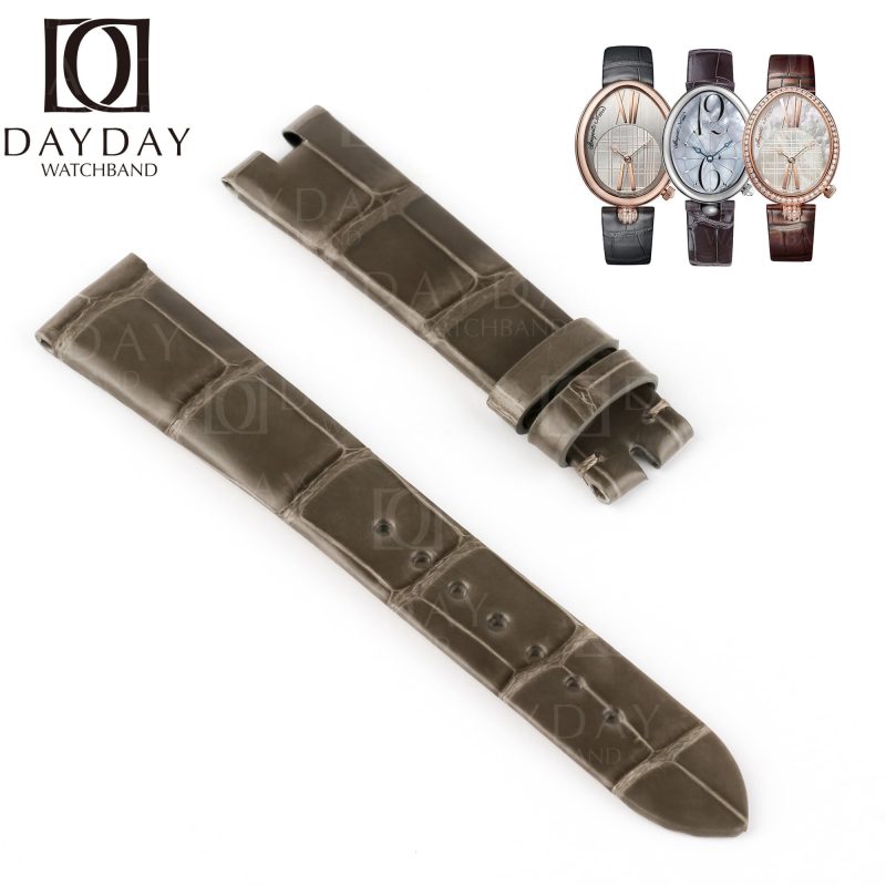 Black-alligator-leather-watchband-for-Breguet-Reine-strap