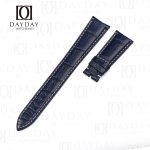 Replacement watch band Rolex Cellini Time moonphase 50505 Blue Leather watch strap Genuine Alligator 20mm curved end (1)