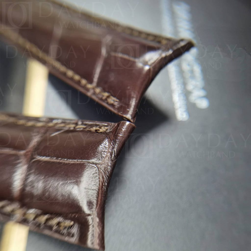 Replacement watch band Rolex Cellini Time moonphase 50505 brown Leather watch strap Genuine Alligator 20mm curved end