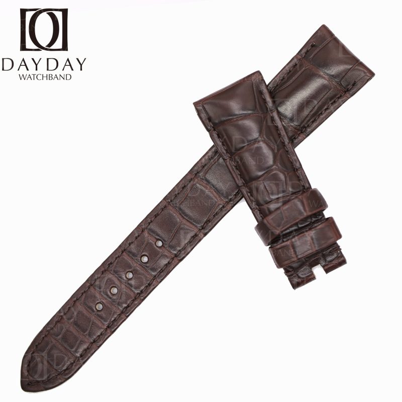 Replacement watch band Rolex Cellini Time moonphase 50505 brown Leather watch strap Genuine Alligator 20mm curved end