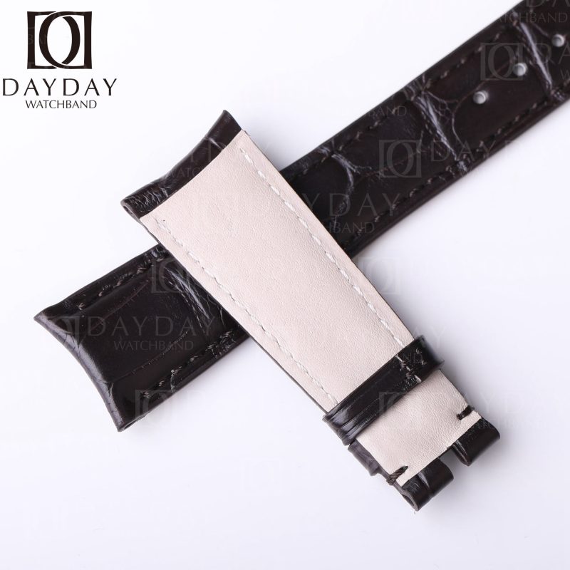 Replacement watch band Rolex Cellini Time moonphase 50505 brown Leather watch strap Genuine Alligator 20mm curved end