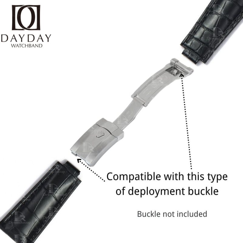 Replacement-Rolex-Submariner-watch-band-black-alligator-leather-20mm-21mm