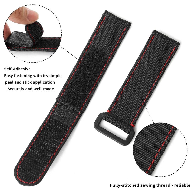 20mm-Velcro-watch-band-for-Rolex-Omega-Patek-Philippe-Blancpain-sailcloth-Canvas-nylon-strap