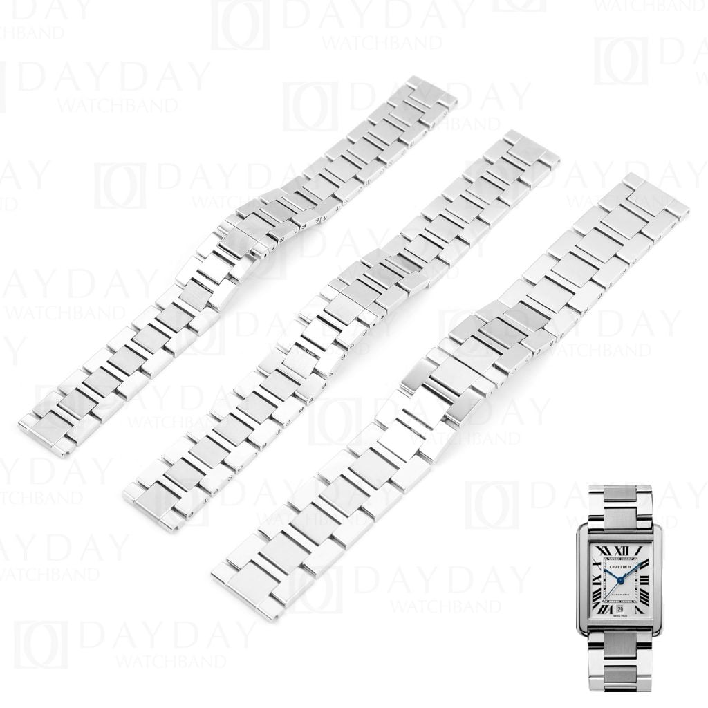 Custom replacement Stainless Steel metal watch strap for Cartier Tank Solo (Multi-color) 6 Stainless-steel-metal-watch-band-for-Cartier-Tank-Solo-strap