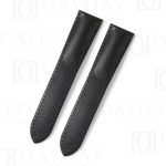 custom calfskin black leather watch band for Cartier Tank Solo Ronde